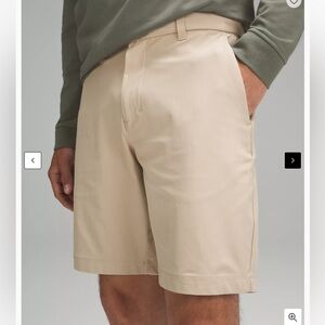 Lululemon- Men's Commission Flat Front Shorts, Khaki, Size 40, 9” inseam